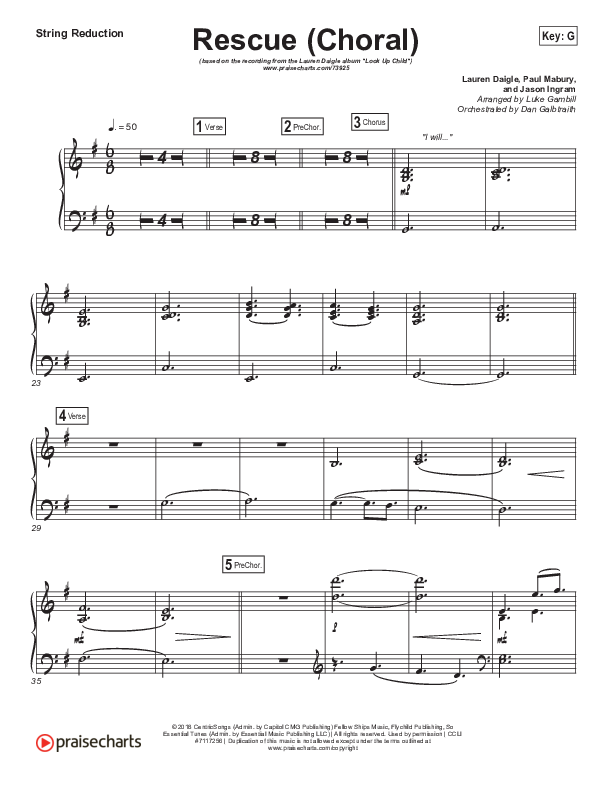 Rescue (Choral Anthem SATB) Synth Strings (Lauren Daigle / Arr. Luke Gambill)