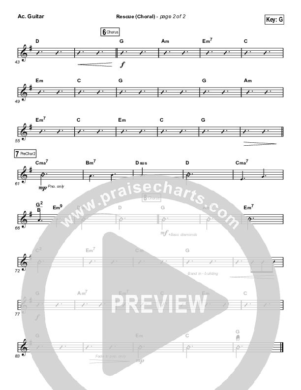 Rescue (Choral Anthem SATB) Acoustic Guitar (Lauren Daigle / Arr. Luke Gambill)