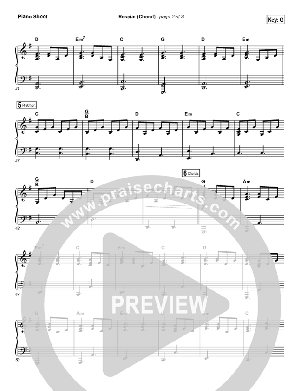 Rescue (Choral Anthem SATB) Piano Sheet (Lauren Daigle / Arr. Luke Gambill)