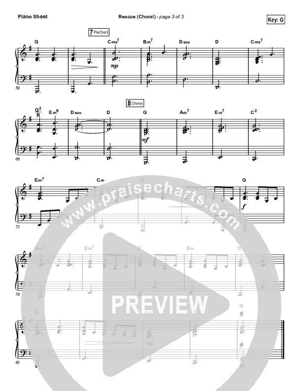 Rescue (Choral Anthem SATB) Piano Sheet (Lauren Daigle / Arr. Luke Gambill)