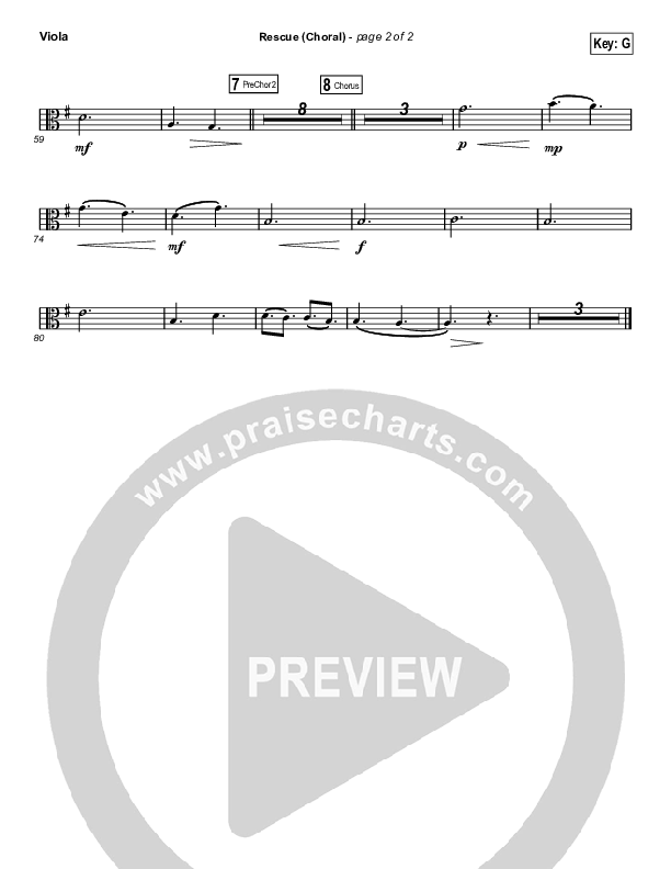 Rescue (Choral Anthem SATB) Viola (Lauren Daigle / Arr. Luke Gambill)