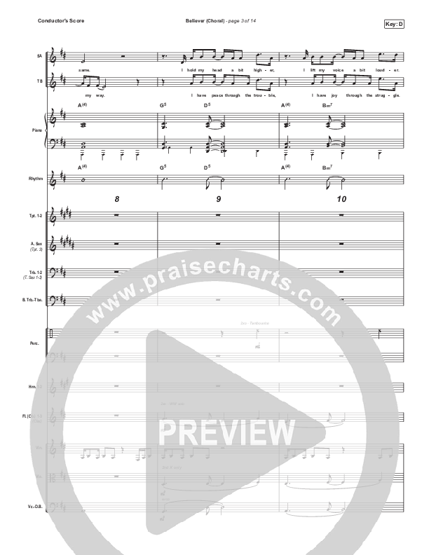 Believer (Choral Anthem SATB) Conductor's Score (Rhett Walker Band / Arr. Luke Gambill)