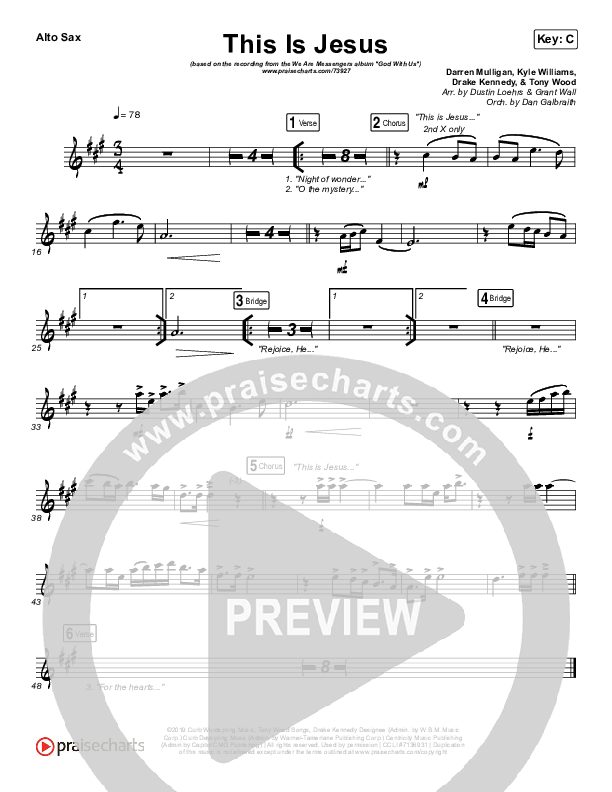 This Is Jesus Alto Sax (We Are Messengers)