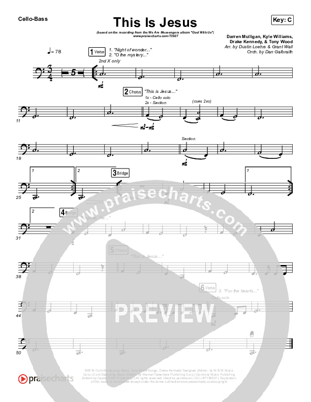 This Is Jesus Cello/Bass (We Are Messengers)