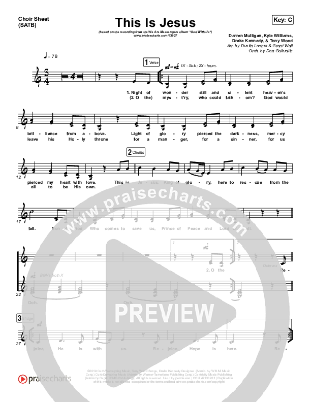 This Is Jesus Choir Vocals (SATB) (We Are Messengers)