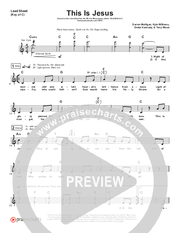 This Is Jesus Lead Sheet (Melody) (We Are Messengers)