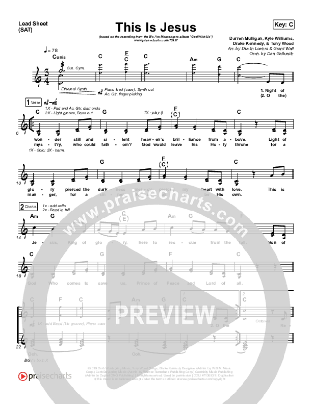 This Is Jesus Lead Sheet (SAT) (We Are Messengers)