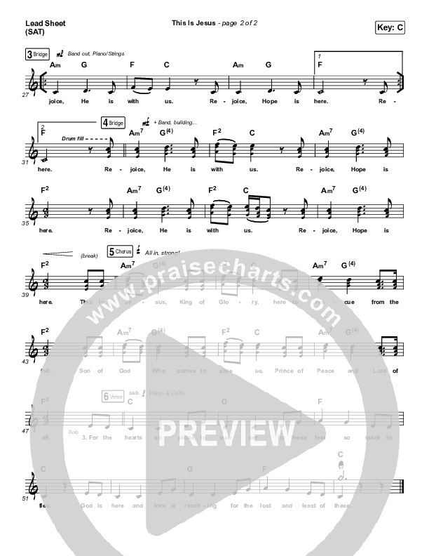 This Is Jesus Lead Sheet (SAT) (We Are Messengers)