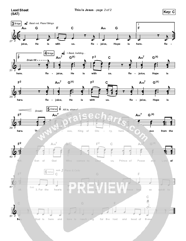 This Is Jesus Lead Sheet (SAT) (We Are Messengers)