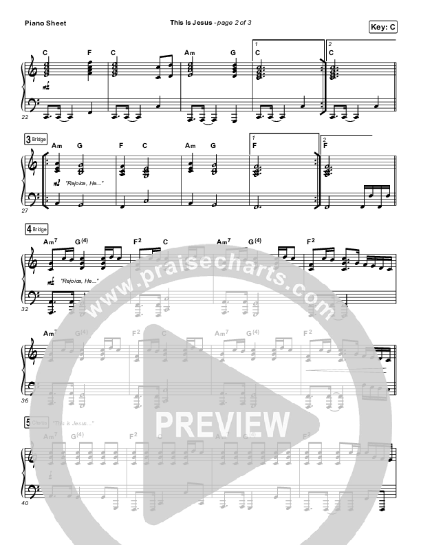 This Is Jesus Piano Sheet (We Are Messengers)