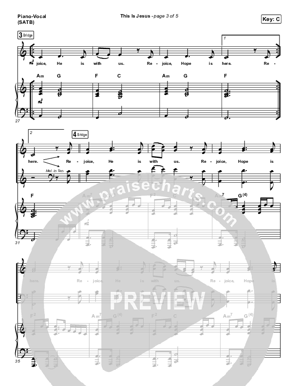 This Is Jesus Piano/Vocal (SATB) (We Are Messengers)