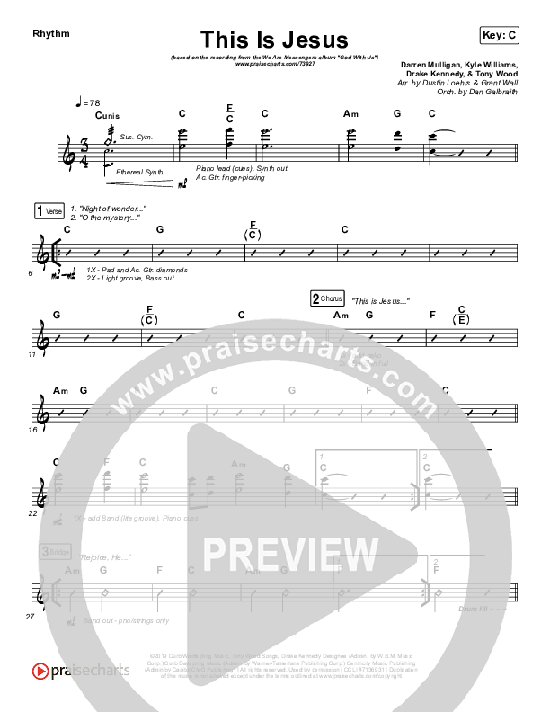 This Is Jesus Rhythm Chart (We Are Messengers)