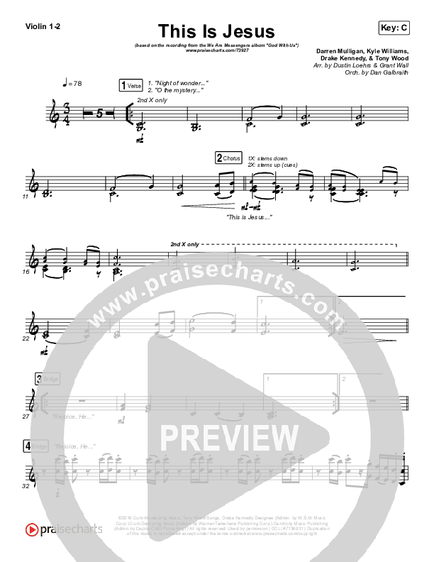 This Is Jesus Violin 1/2 (We Are Messengers)