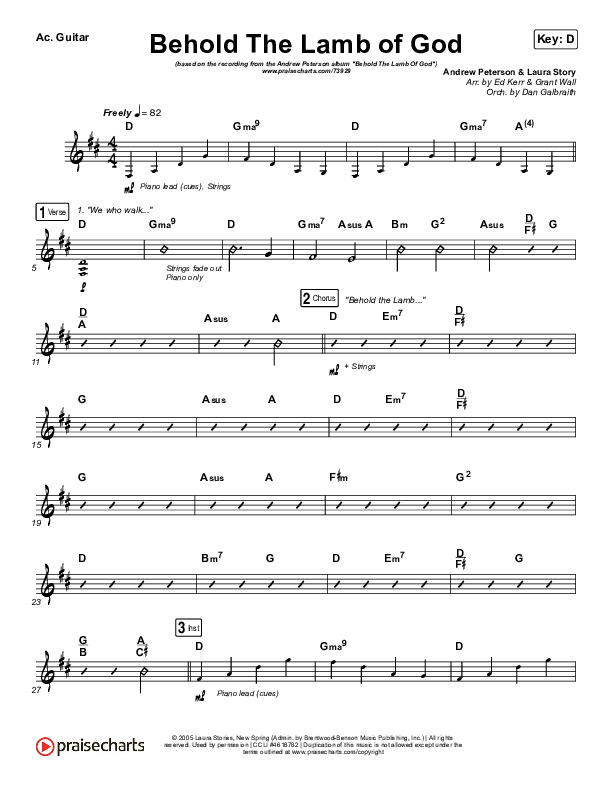 Behold The Lamb Of God Acoustic Guitar (Andrew Peterson)