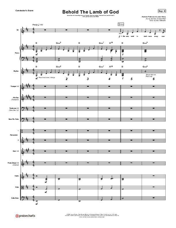 Behold The Lamb Of God Conductor's Score (Andrew Peterson)
