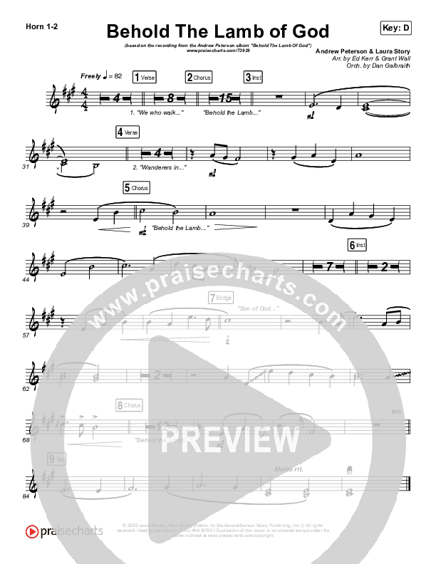 Behold The Lamb Of God Brass Pack (Andrew Peterson)