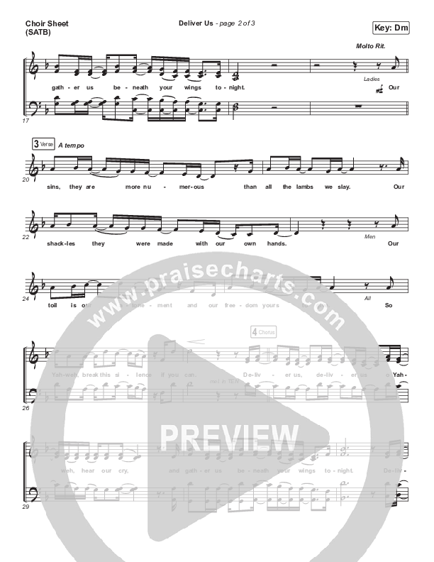 Deliver Us Choir Sheet (SATB) (Andrew Peterson)