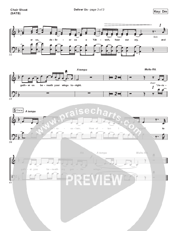 Deliver Us Choir Sheet (SATB) (Andrew Peterson)