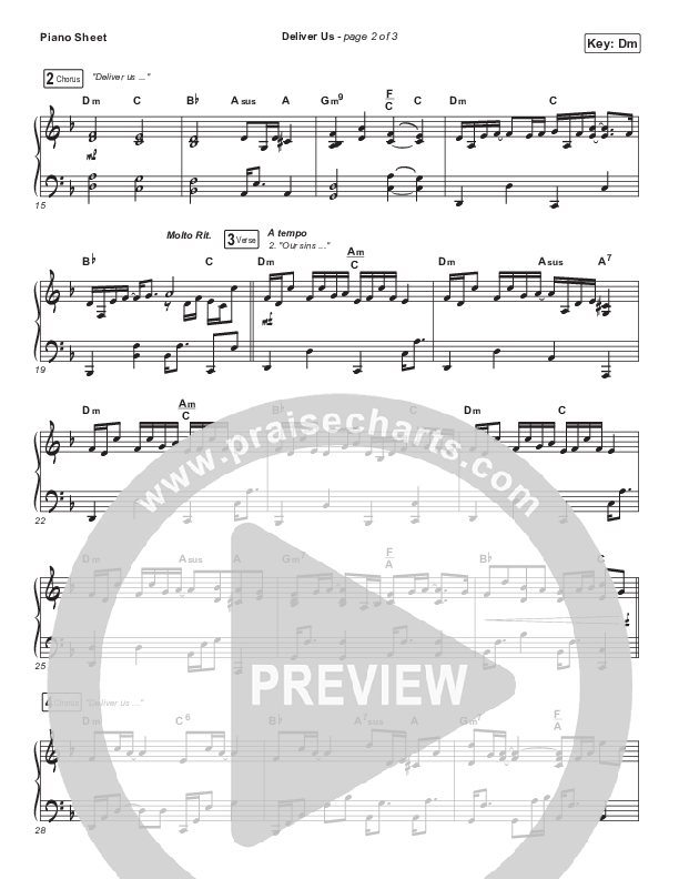 Deliver Us Piano Sheet (Andrew Peterson)