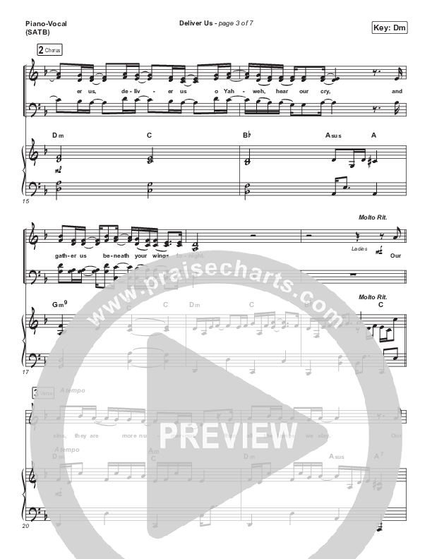 Deliver Us Piano/Vocal (SATB) (Andrew Peterson)