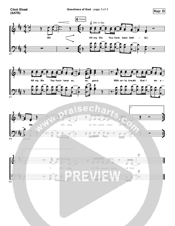 Goodness Of God Choir Vocals (SATB) (One Sonic Society)