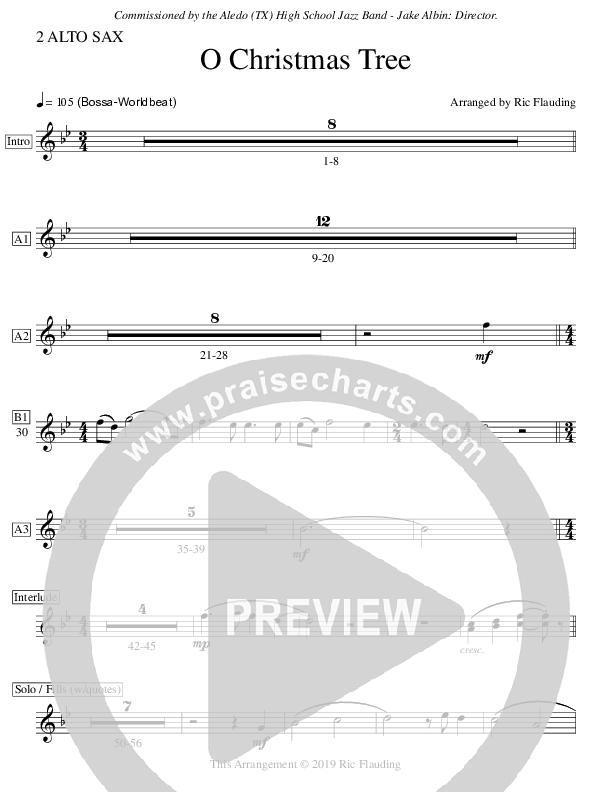 O Christmas Tree (Instrumental) Alto Sax 1/2 (Ric Flauding)