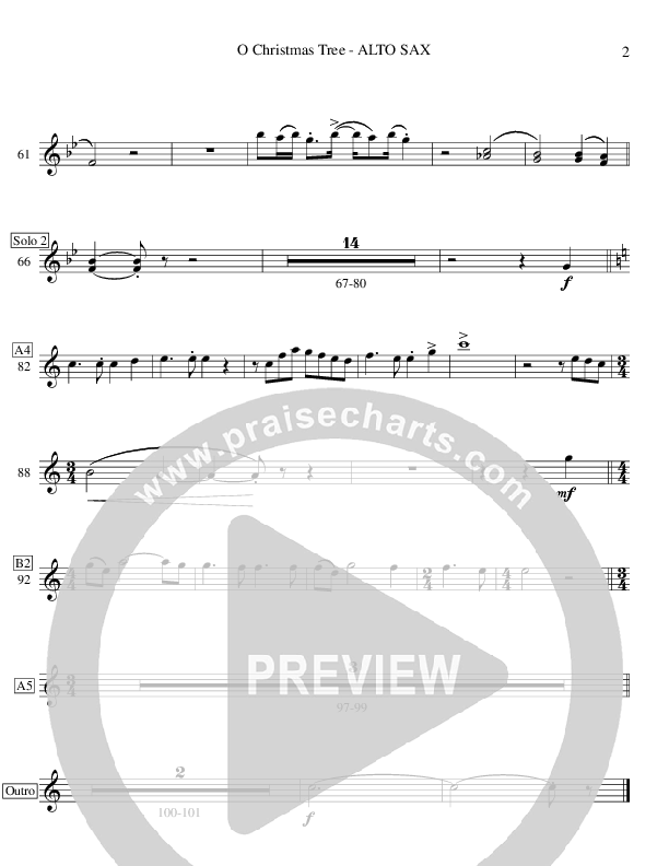 O Christmas Tree (Instrumental) Alto Sax 1/2 (Ric Flauding)