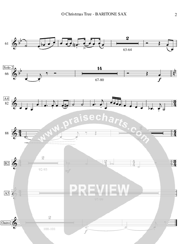 O Christmas Tree (Instrumental) Bari Sax (Ric Flauding)