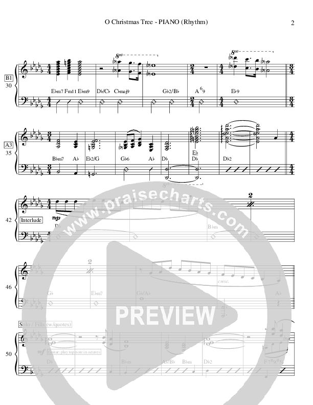 O Christmas Tree (Instrumental) Piano Sheet (Ric Flauding)