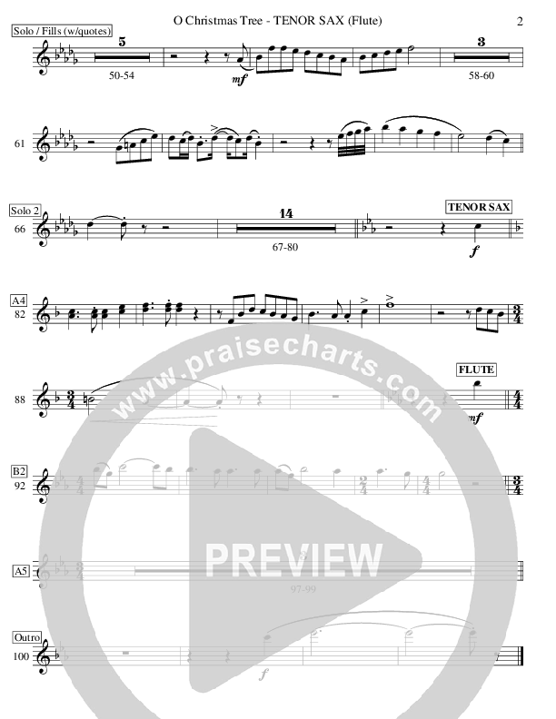 O Christmas Tree (Instrumental) Tenor Sax 1/2 (Ric Flauding)