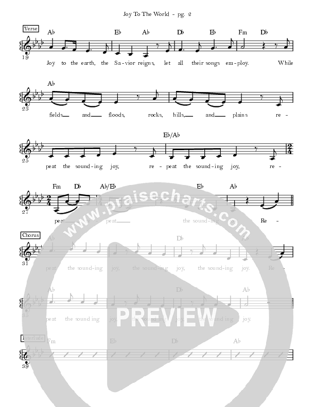 Joy To The World Lead Sheet (Sandra McCracken)