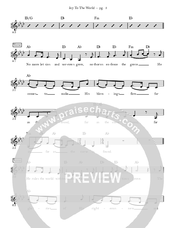 Joy To The World Lead Sheet (Sandra McCracken)