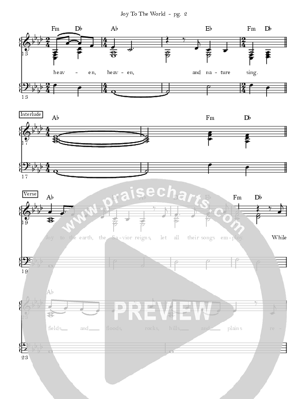 Joy To The World Lead Sheet (SAT) (Sandra McCracken)