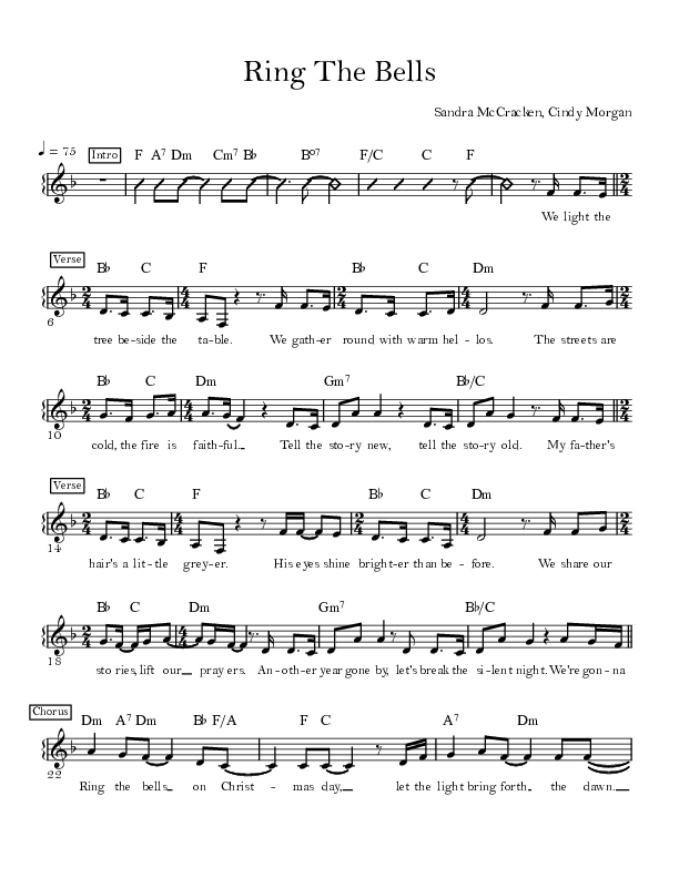 Ring The Bells Choir Sheet (SATB) (Sandra McCracken)