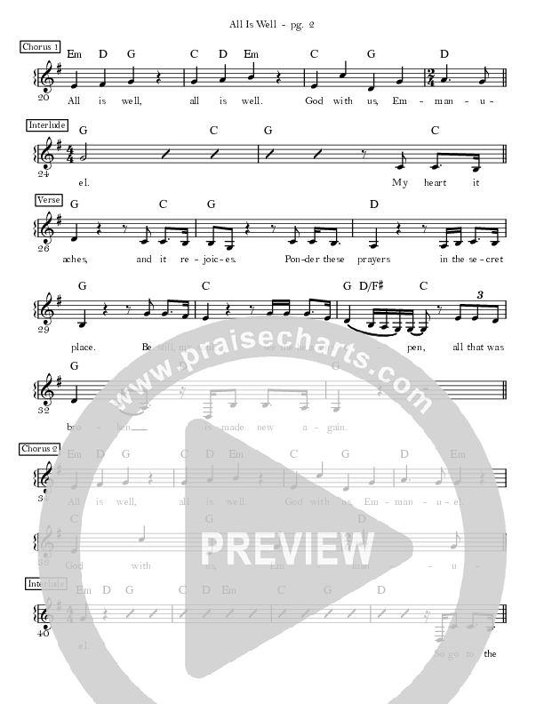All Is Well Lead Sheet (Sandra McCracken)