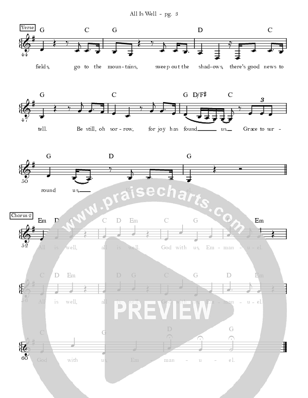 All Is Well Lead Sheet (Sandra McCracken)