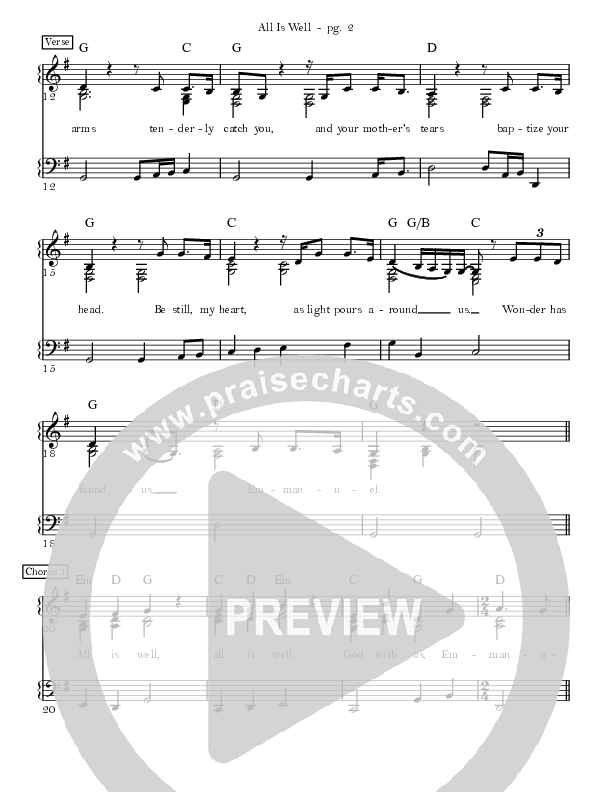 All Is Well Lead Sheet (SAT) (Sandra McCracken)