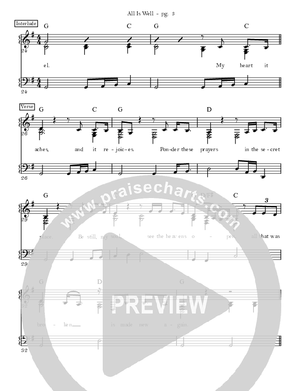 All Is Well Lead Sheet (SAT) (Sandra McCracken)