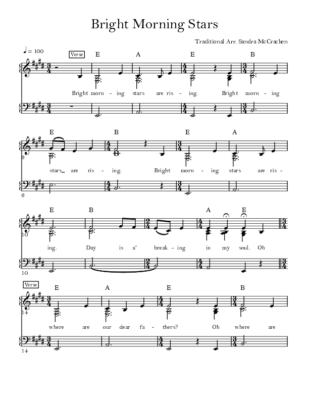Bright Morning Stars Lead Sheet (SAT) (Sandra McCracken)