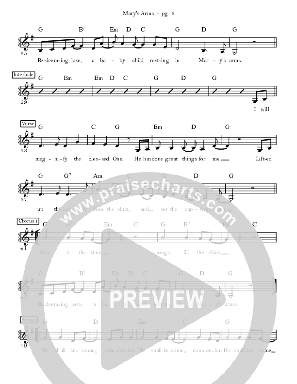 Mary’s Arms Choir Sheet (SATB) (Sandra McCracken)