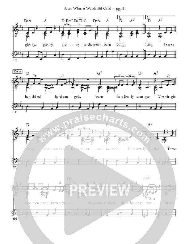 Jesus What A Wonderful Child Lead Sheet (Sandra McCracken / Gabe Dixon / Cindy Morgan)