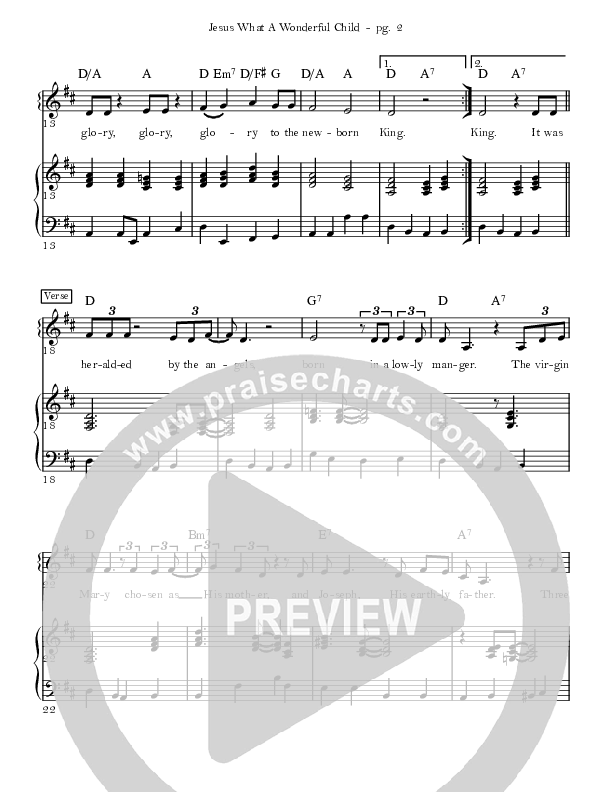 Jesus What A Wonderful Child Piano/Vocal (Sandra McCracken / Gabe Dixon / Cindy Morgan)