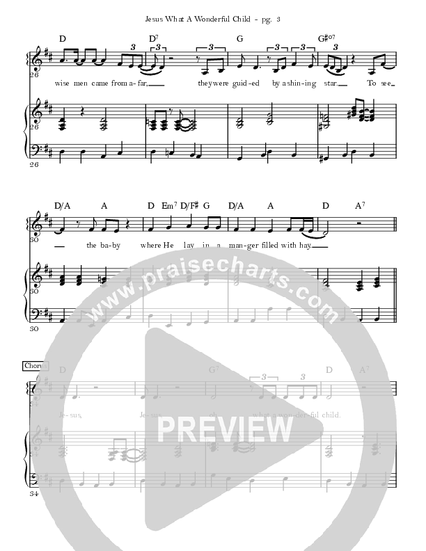 Jesus What A Wonderful Child Piano/Vocal (Sandra McCracken / Gabe Dixon / Cindy Morgan)