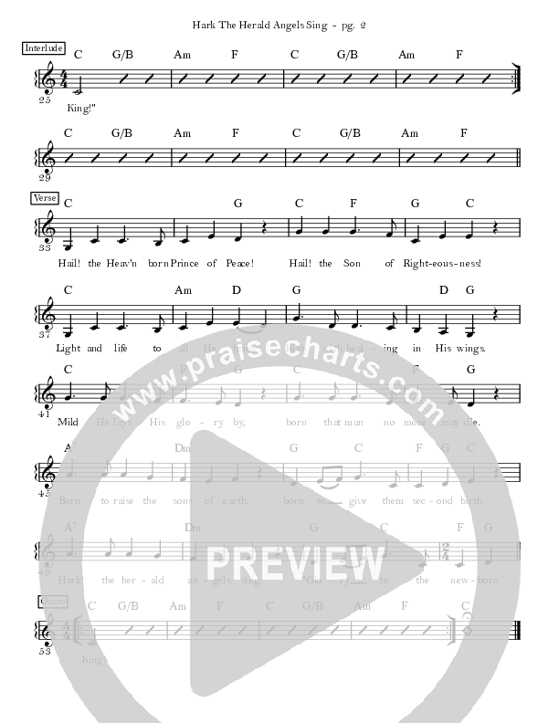 Hark The Herald Angels Sing Lead Sheet (Sandra McCracken)