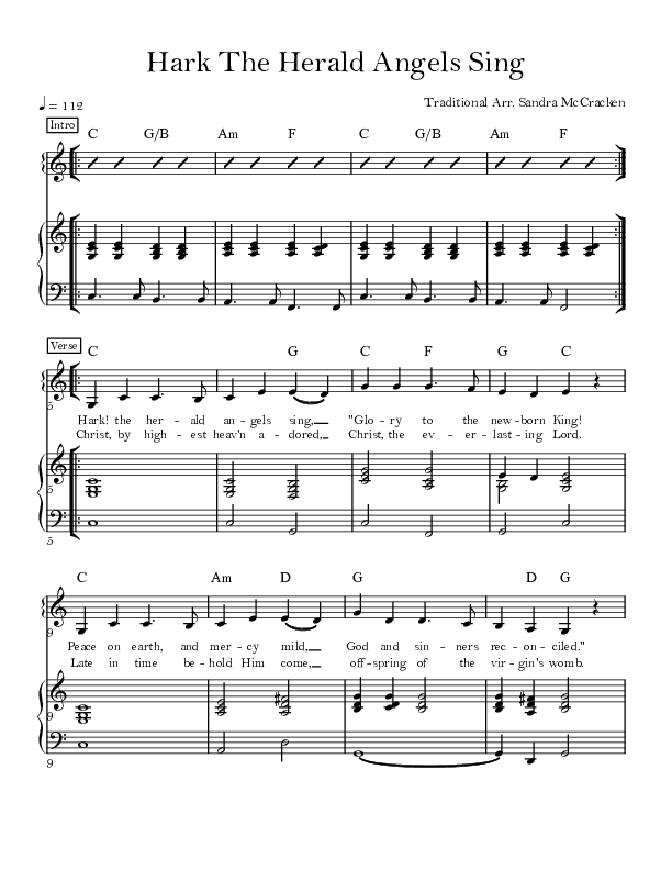 Hark The Herald Angels Sing Lead & Piano (Sandra McCracken)