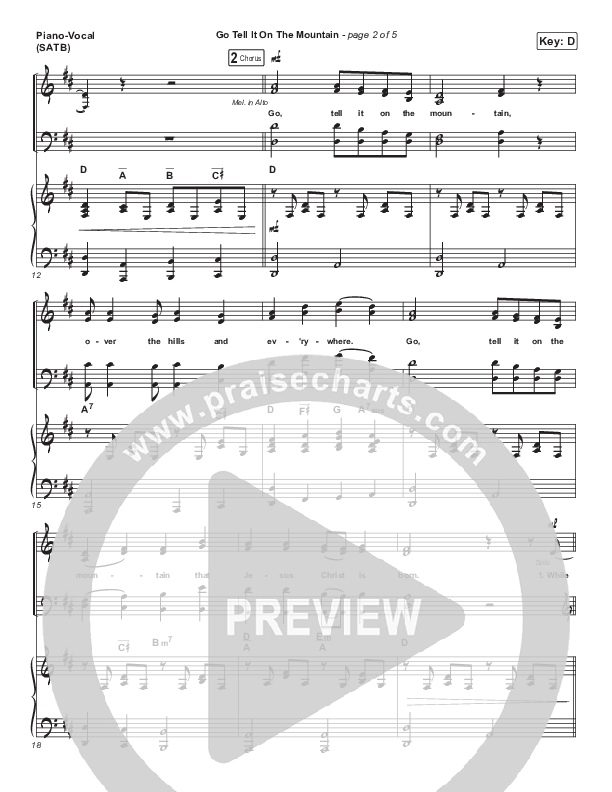 Go Tell It On The Mountain Piano/Vocal Pack (Sandra McCracken)