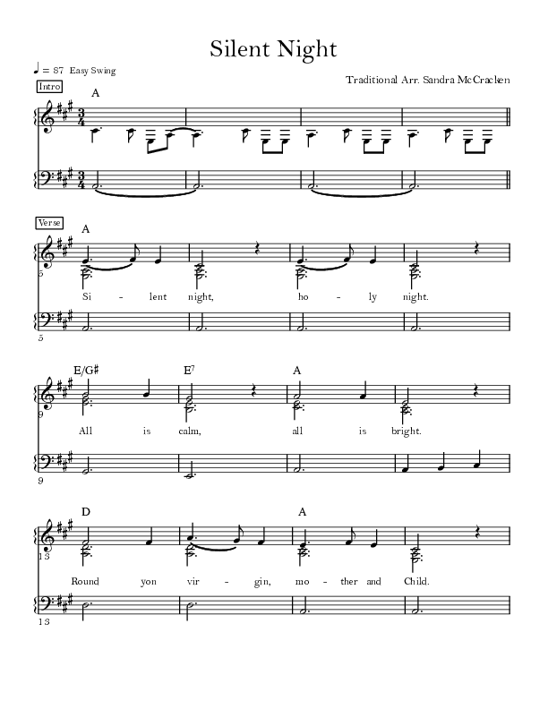 Silent Night Lead Sheet (Sandra McCracken)