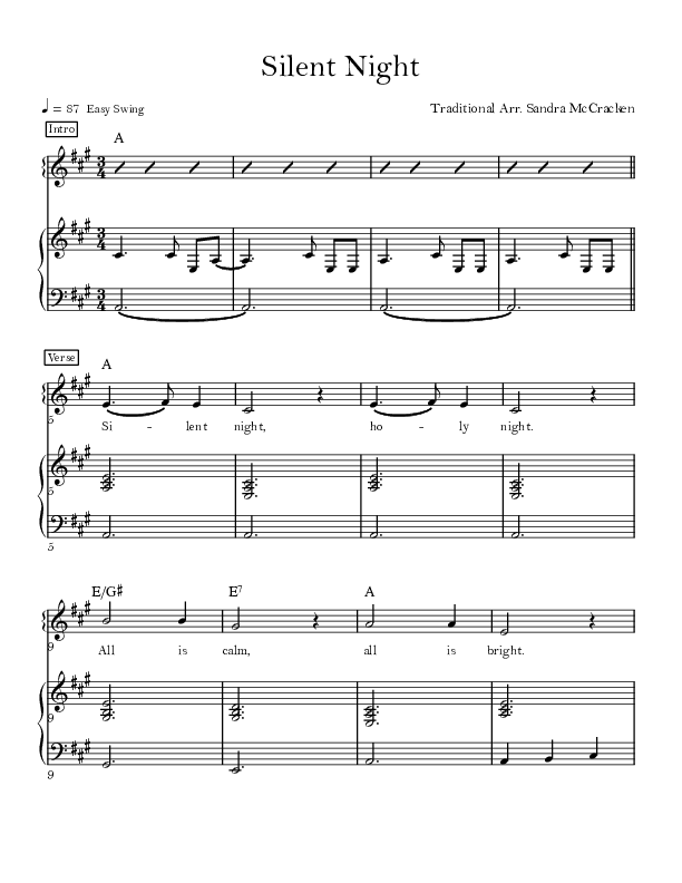Silent Night Lead & Piano (Sandra McCracken)