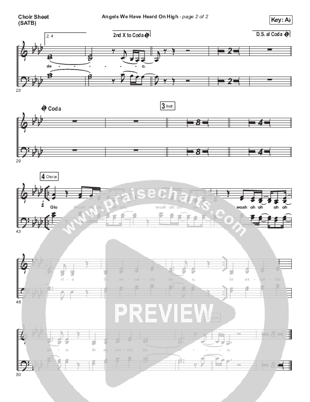 Angels We Have Heard On High Choir Vocals (SATB) (Lincoln Brewster)