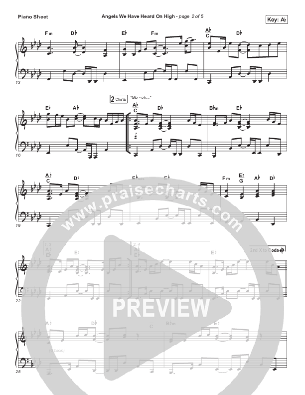 Angels We Have Heard On High Piano Sheet (Lincoln Brewster)